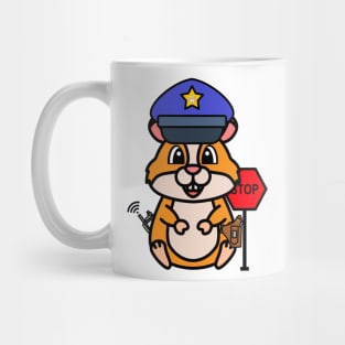 Funny hamster is a policeman Mug